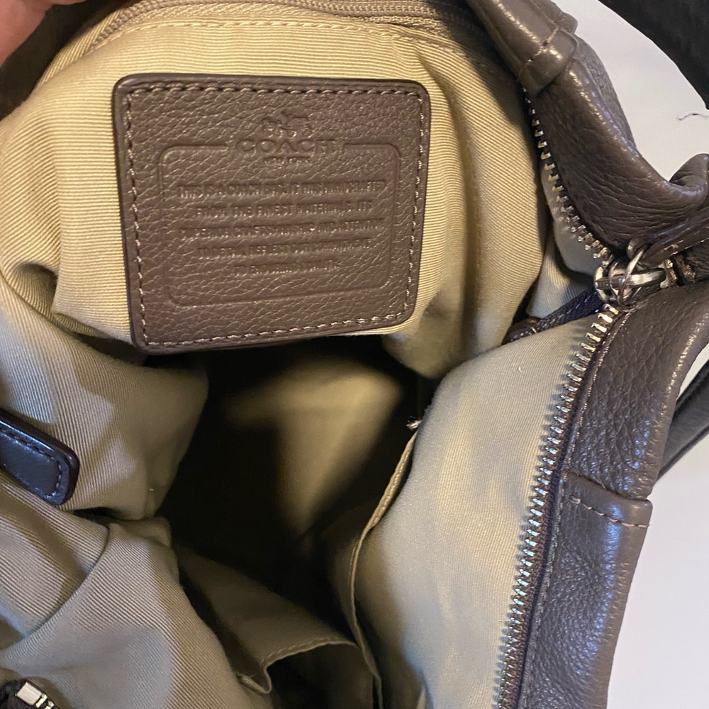 Coach Convertible Parker Brown/Grey Leather Hobo - Picture 12 of 13